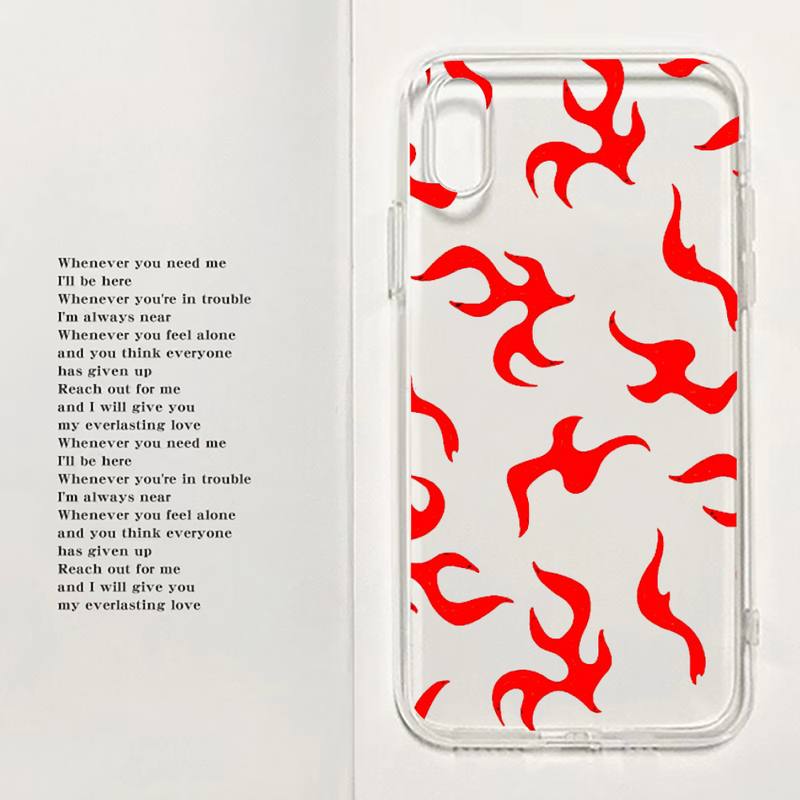 Flame Graph Phone Case For Xiaomi 11 Redmi Note 11pro5G 8T 9A 9S K30 10T 12SPro Ultra K40pro Transparent Case