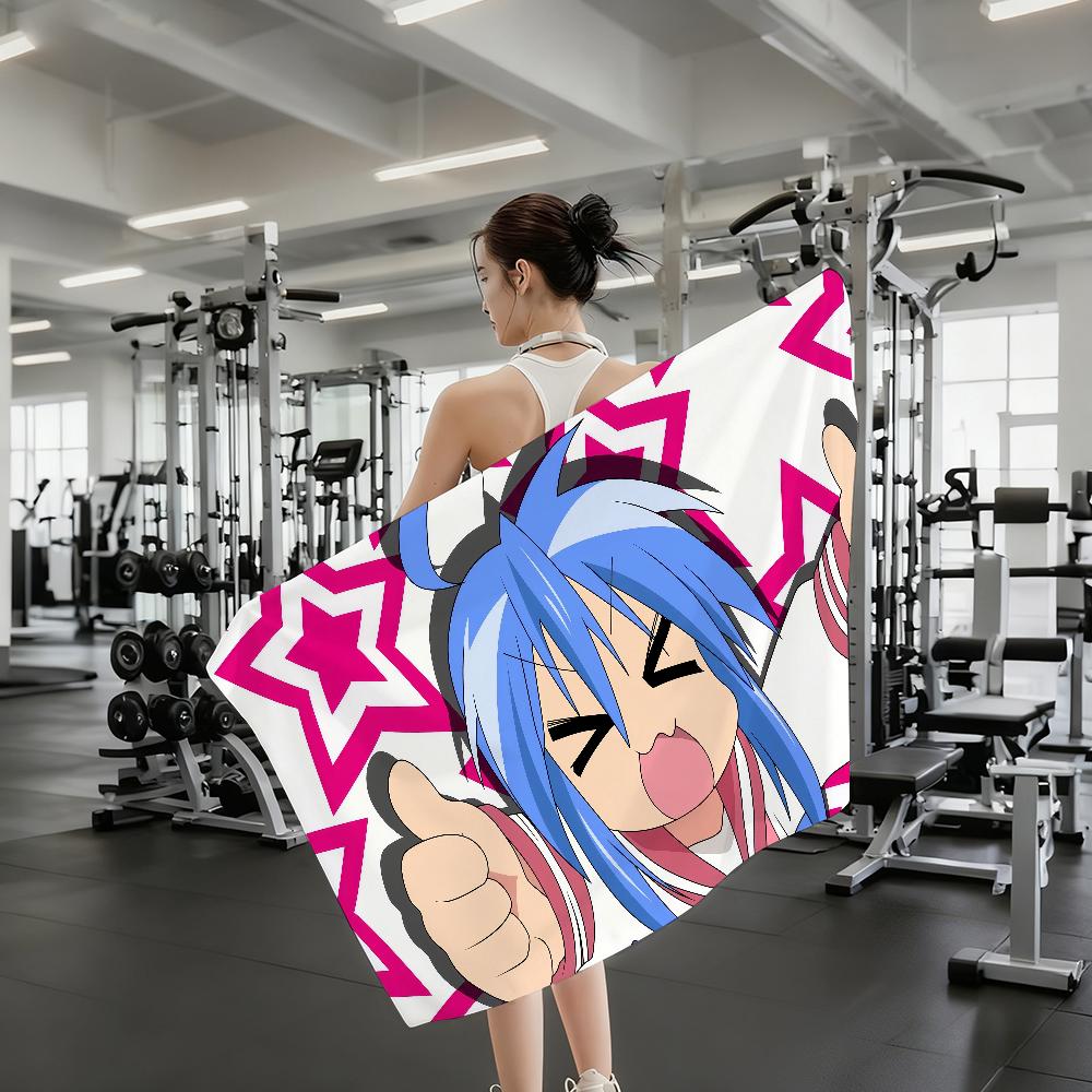 Cartoon L-Lucky S-Star Anime Towel Shower Sauna Travel Spa Quick Dry Gym Accessories Soft Large Beach Towels
