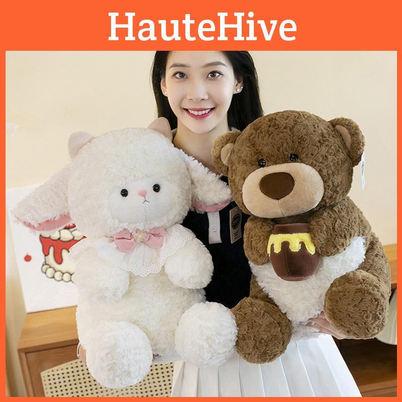 Bear Sheep Plush Toys Cute Stuffed Animal Doll Cartoon Decoration Kids Gift