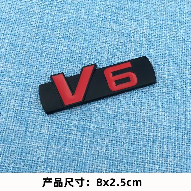 Auto Styling Metall V6 Motor Logo Emblem Kofferraum Sport Turbo Auto Abzeichen 3D Aufkleber Abziehbild Zubehör