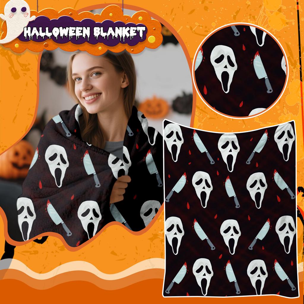 Gothic Blanket, Gift For Ladies And Girls, Spooky Spiderweb Spider Horror Print, Halloween Birthday Christmas Party Gift Home Decor Sofa Throw