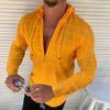 T-shirt Casual a Maniche Lunghe con Zip Slim Fit alla Moda con Cappuccio Top da Uomo per Sport all'Aria Aperta