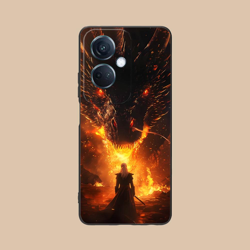 Dragon Queen Matte TPU Mobile Phone Case for OPPO Reno 14 13 12 11 10 9 8 7 6 5 F T Pro 5G Colorful Printing Cover