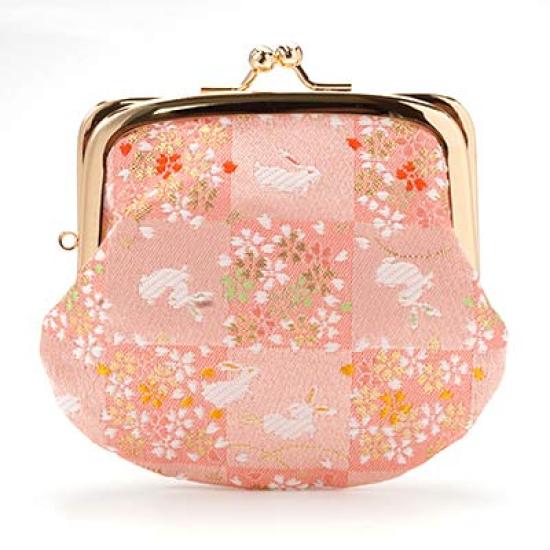 

Kyoto Geibido Clasp Handcrafted by Japanese Made in Japan Checkered Nishijin-ori 3.3-inch Wallet, Artisans, Pattern, (Pink Pattern)