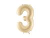 Foil Balloon Number 3, 72Cm, Beige, Cream