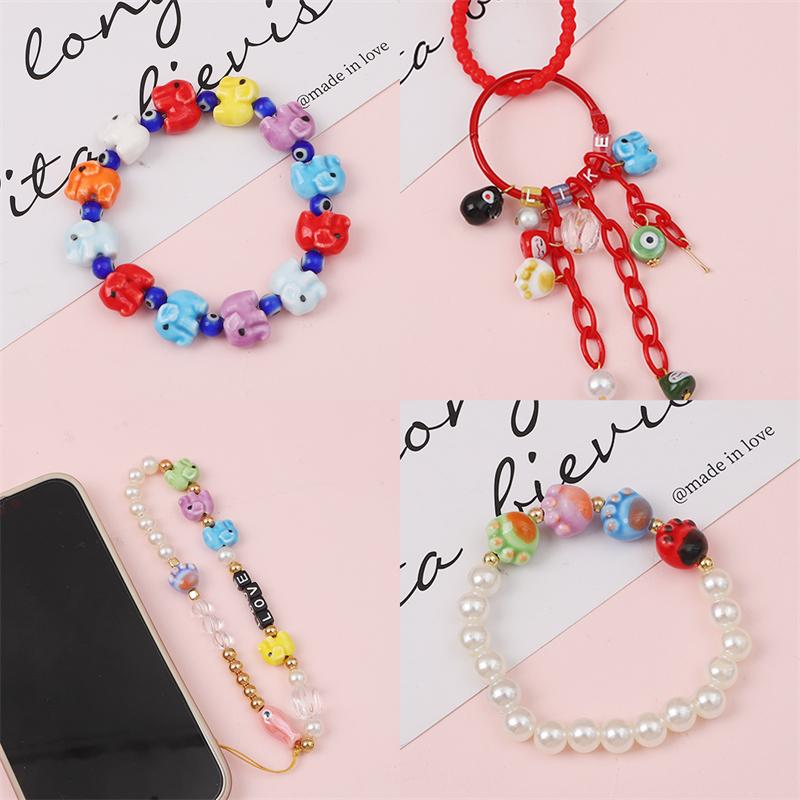 10-30Pcs Ceramic Printed Small Fish Beads For Jewelry Making DIY Charms Bracelet Necklace Crafts
