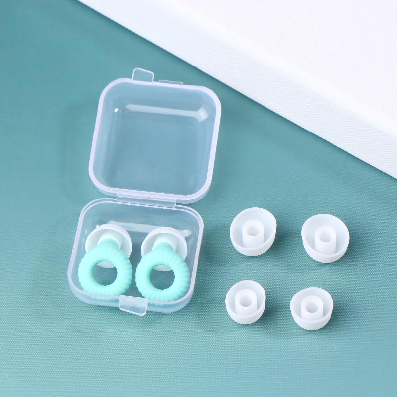 

1 Set Ultra Thin Loop Shape Sleep Aid Earplugs Waterproof Swim Earplug Concert Hearing Protection Reusable Silicone Ear Plug зелений