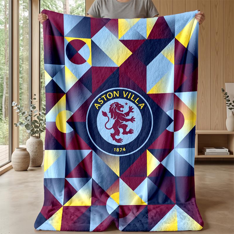 Coperta in Flanella con Stampa Aston Villa, Morbida Calda Leggera Coperta da Divano Letto Campeggio