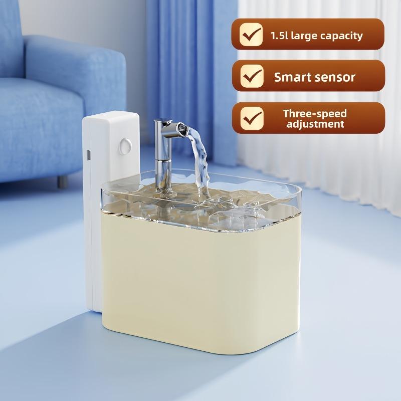 The Cat Water Dispenser Is An Unplugged Wireless Sensor Smart Pet Water Dispenser That Automatically Circulates Without Getting Your Mouth Wet