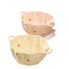 ZISIZ Cream Style Ceramic Double-Ear Serving Bowl Set