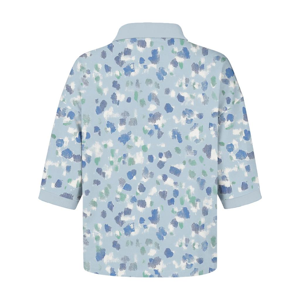Haut floral d'été à la mode et décontracté pour femmes avec col en V, patchwork et manches trois-quarts