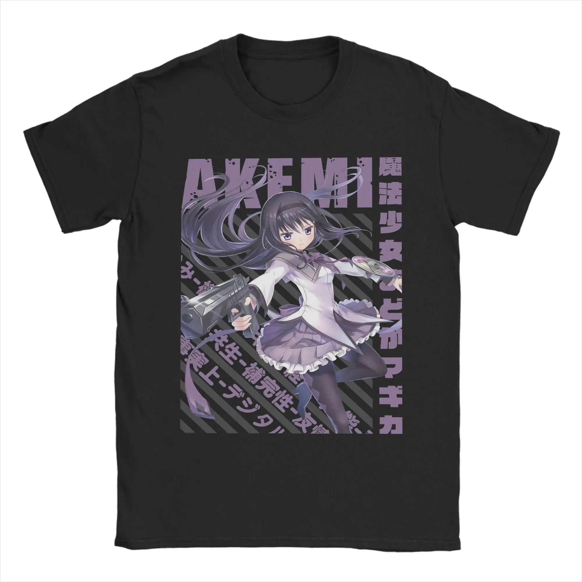 Unisex TShirts Mahou Shoujo Homura Akemi Cotton Tee Shirt Short Sleeve Madoka Magica Anime T Shirt Crew Neck Clothing Printed S