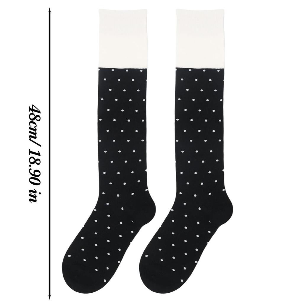 Stockings Japanese Style Fashion Polka Dot Cotton Long Socks Korean Style Color Matching Sweet Girls Knee Socks Women Long Socks