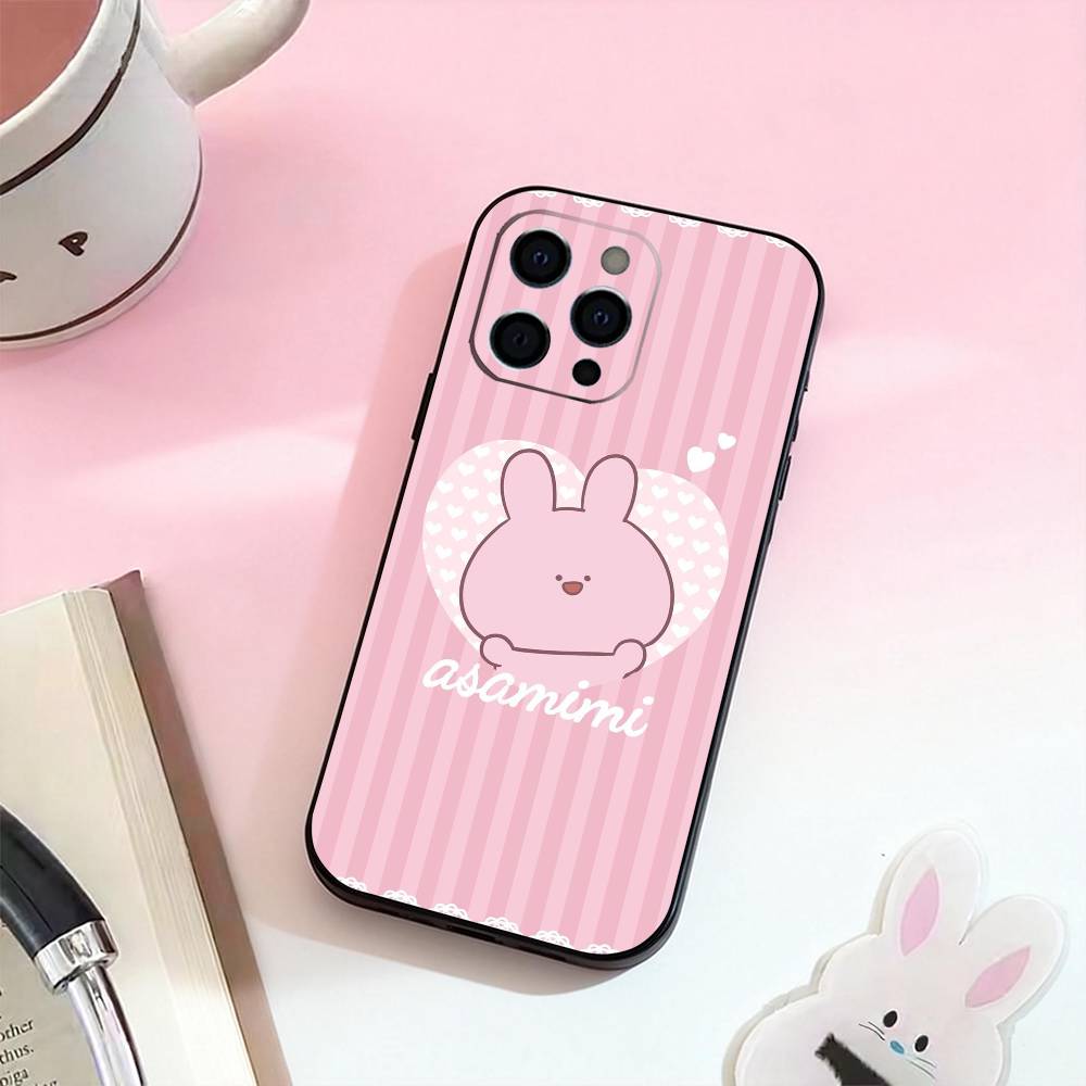 

CUTE A-Asamimichan Phone Case For iPhone 17,16,15,14,13,12,11 Plus,Pro Max,Soft Silicone Black Cover iPhone13