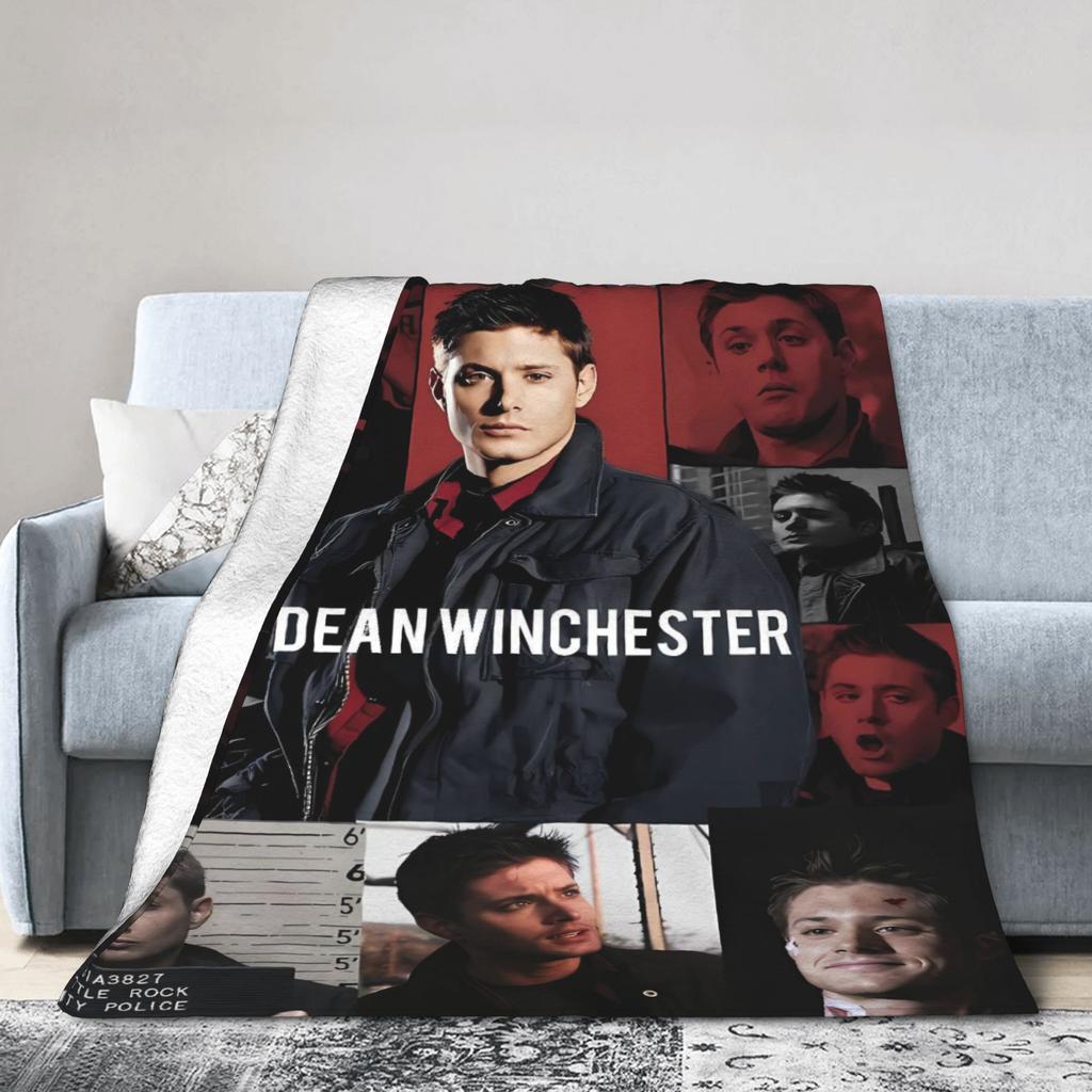Jensen Ackles Flannel Blanket Winter Dean Winchester  Super Warm Throw Blanket for Children Couch Bed Novelty Bedspread