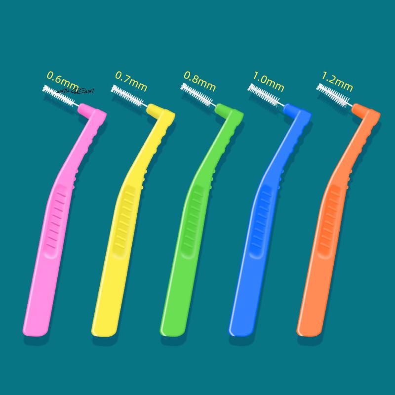 10Pcs Orthodontic Interdental Brushes Steel Wire Push-Pull Toothbrush for Oral Hygiene Food Remover Whitening Cleaner