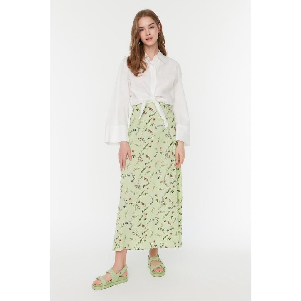 Black Polka Dot Patterned Bell Woven Skirt Tctss22ee0006