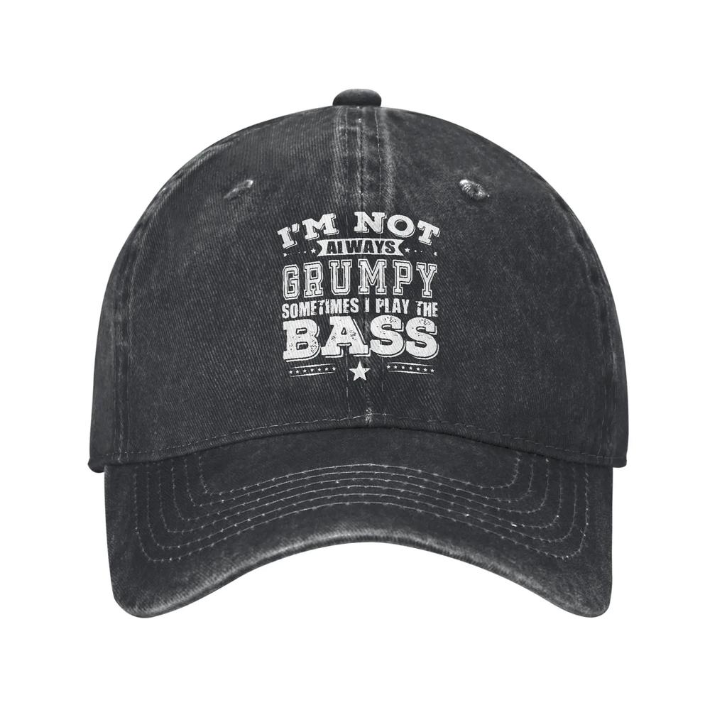 Bass Guitar Bass Player Unisex Women Baseball Caps Distressed Washed Caps Hat Classic Outdoor Travel Adjustable Fit Snapback Cap