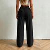 Women's High Waist Drawstring Jogger Pants, Elastic Waist, Color with Pockets, Sporty Casual