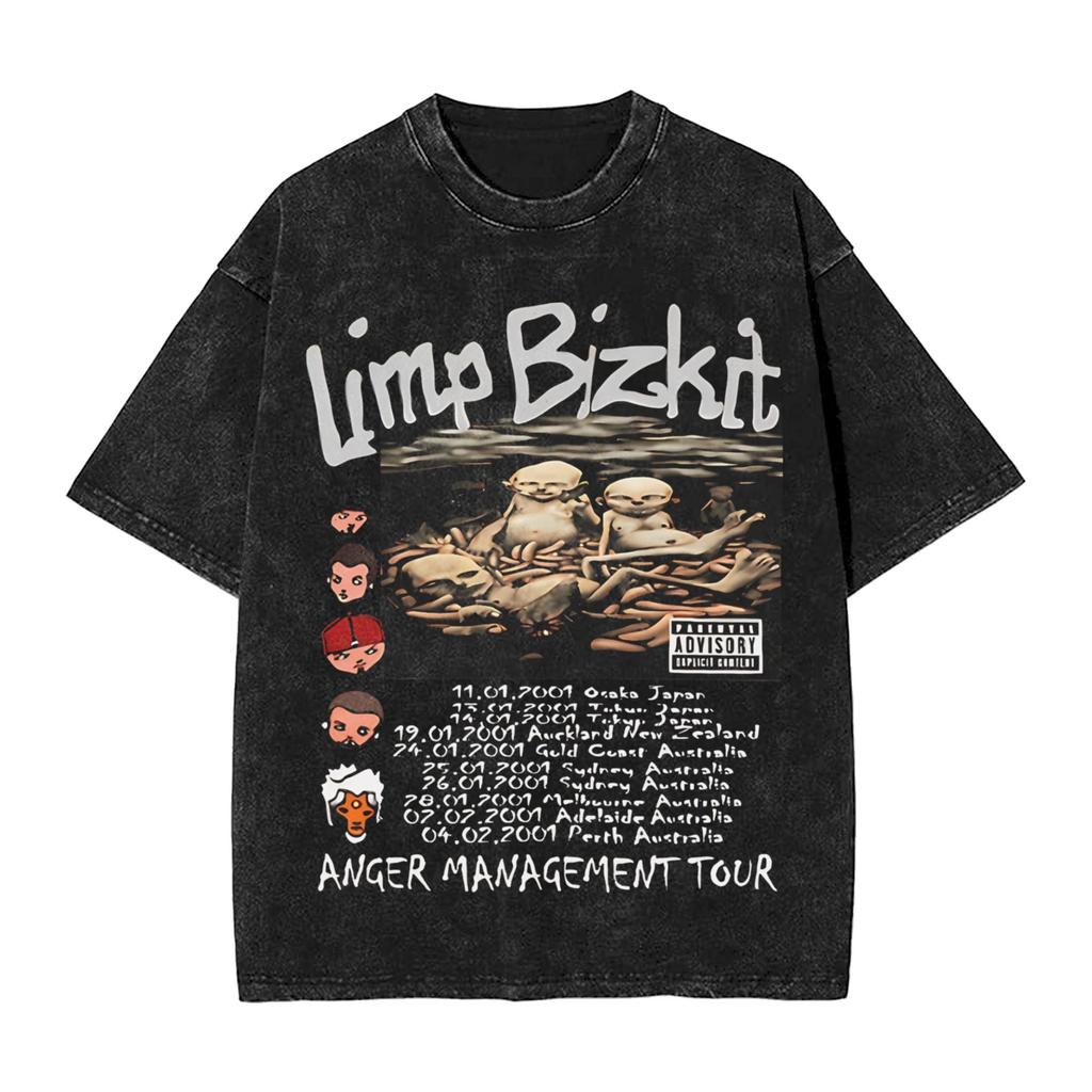 Rock Band Limp Bizkit Album Graphic 2025 Men T Shirt Washed  Funny Tees Short Sleeve Round Neck T-Shirt 100% Cotton Gift Tops