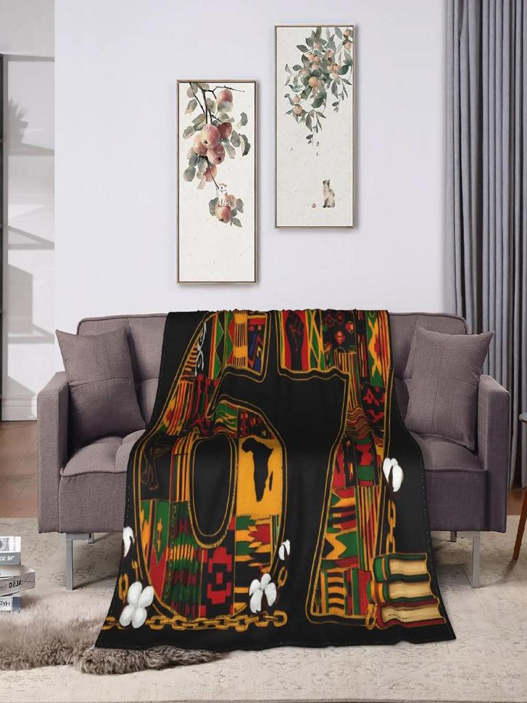 Six Seven Meme Black History Flannel Blanket Soft Warm Throw for Bed Sofa Cover Winter
