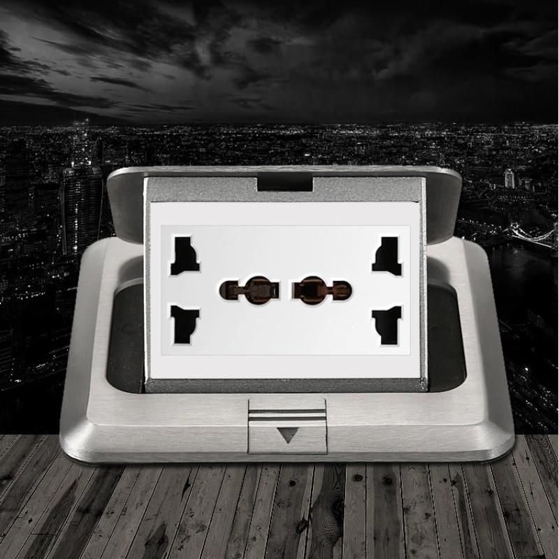 Aluminum Surface Waterproof Power Socket Factory Pop-up Floor Socket Universal Hidden Ground Socket Box