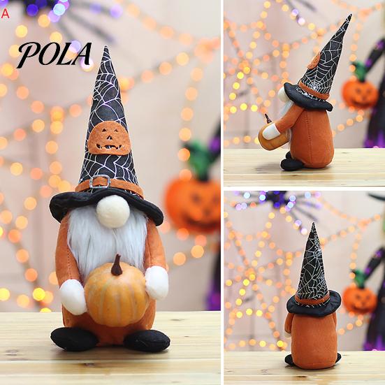Safety Halloween Decor for Kids Gnome Figurine, Fabric Pumpkin Bat Ornament, Faceless Doll Creative Desktop Figurine Shelf Table, Spooky Home