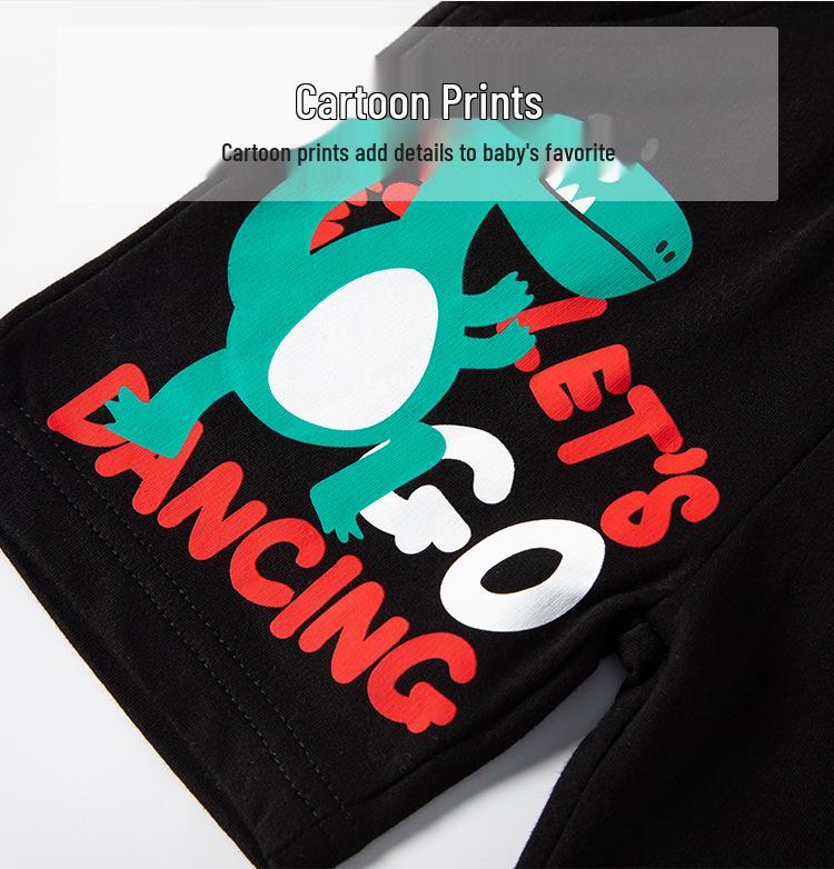 2025 Summer Boys' Dinosaur Cartoon Mid-Length Shorts - Korean Style Baby Clothing