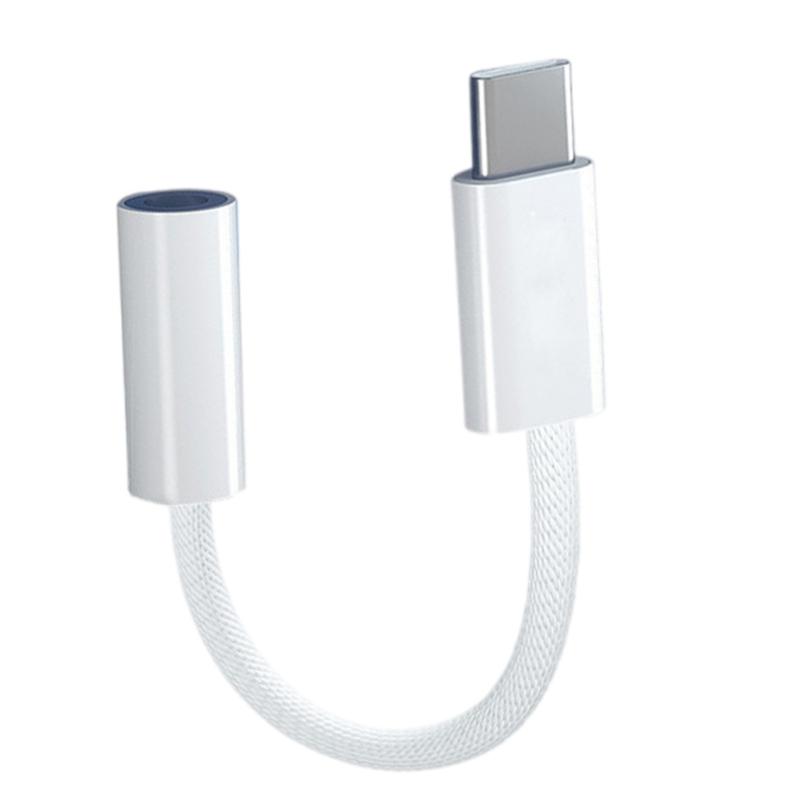 Braided USB C To 3.5mm Audios Adapter With Support For Smartphones Tablets And Sound Output