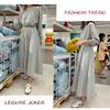 Women's New Spring/Autumn Style Waist Empire Dress Long Sleeve Slimming Bodycon Maxi Dress Solid Color