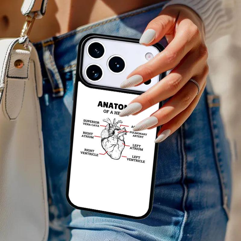 Medical Human Organs Heart Art Phone Case For iPhone 17 Air 14 15 13 12 Max Cover For Apple 16e 11 Pro Max Plus Coque