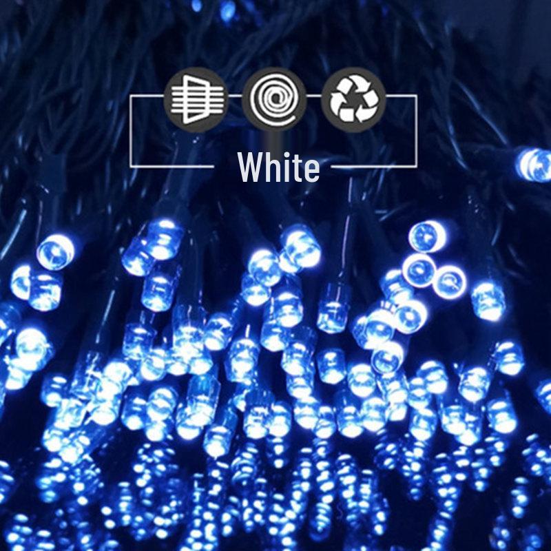 Remote Control Twinkling LED Solar String Lights: Outdoor Waterproof Courtyard and Street Decoration белый