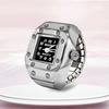 Creative Ring Watch for Men Women, Square Dial Alloy Finger Watch, Fashion Couple Finger Ring Watches Jewelry Gift