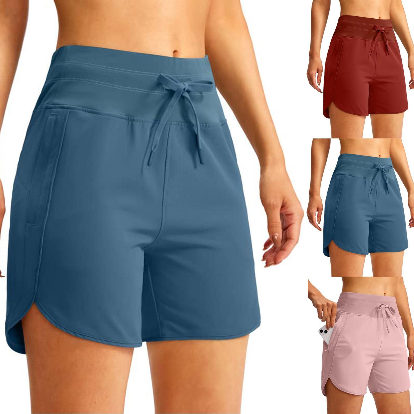 

Женские однотонные повседневные брюки с высокой талией, спортивные брюки, шорты