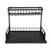 1pc Metal Pull-out Storage Rack, Durable Slide Out Kitchen Cabinet Under Sink Bathroom Bedroom Organizer for Book, Seasoning XJM