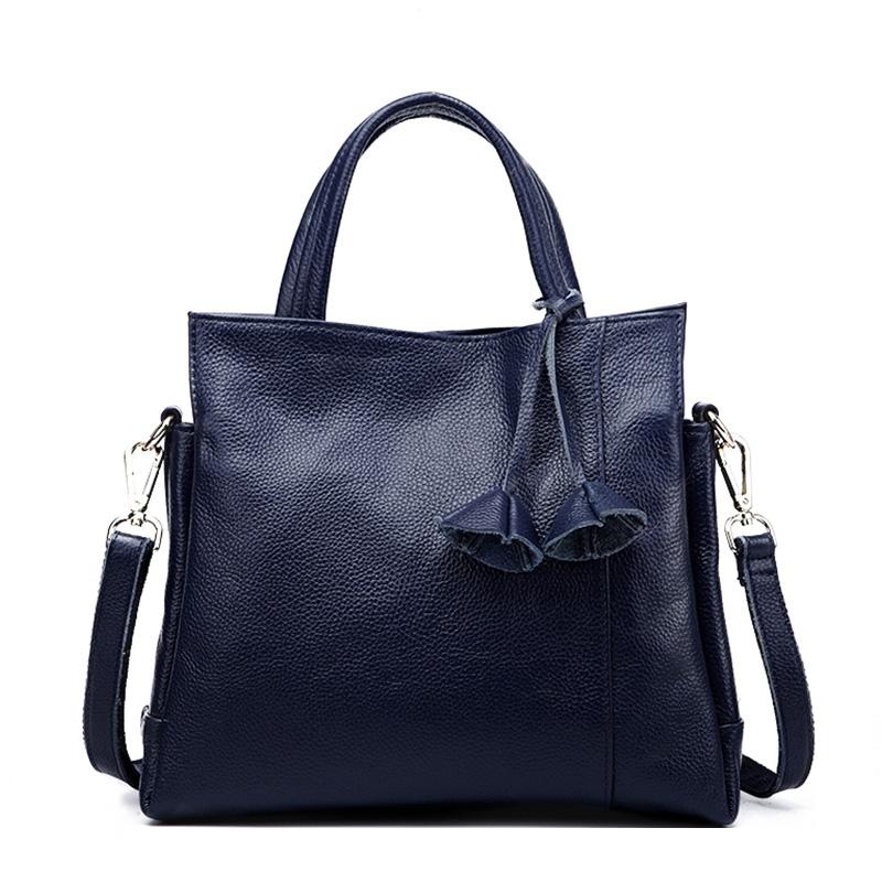 Torebka damska ze skóry bydlęcej, casualowa, wszechstronna, czarna, do codziennych dojazdów, na jedno ramię, crossbody, torba tote