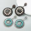 Retro Ethnic Style Earrings with Hollow Round Pendants and Exaggerated Party-style Ear Accessories