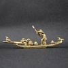 1PC Creative Retro Brass Cormorant Bamboo Raft Home Office Desktop Decoration Miniature Statue Home Decor Living Room Crafts