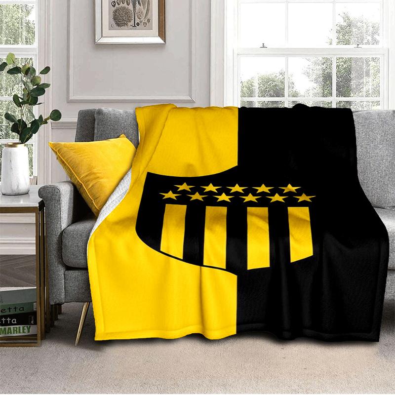 Pe?arol Football Club Emblem Blanket Outdoor Flannel Blanket for Camping, Hiking, Garden Parties, Picnic Essentials,gift for family and friends