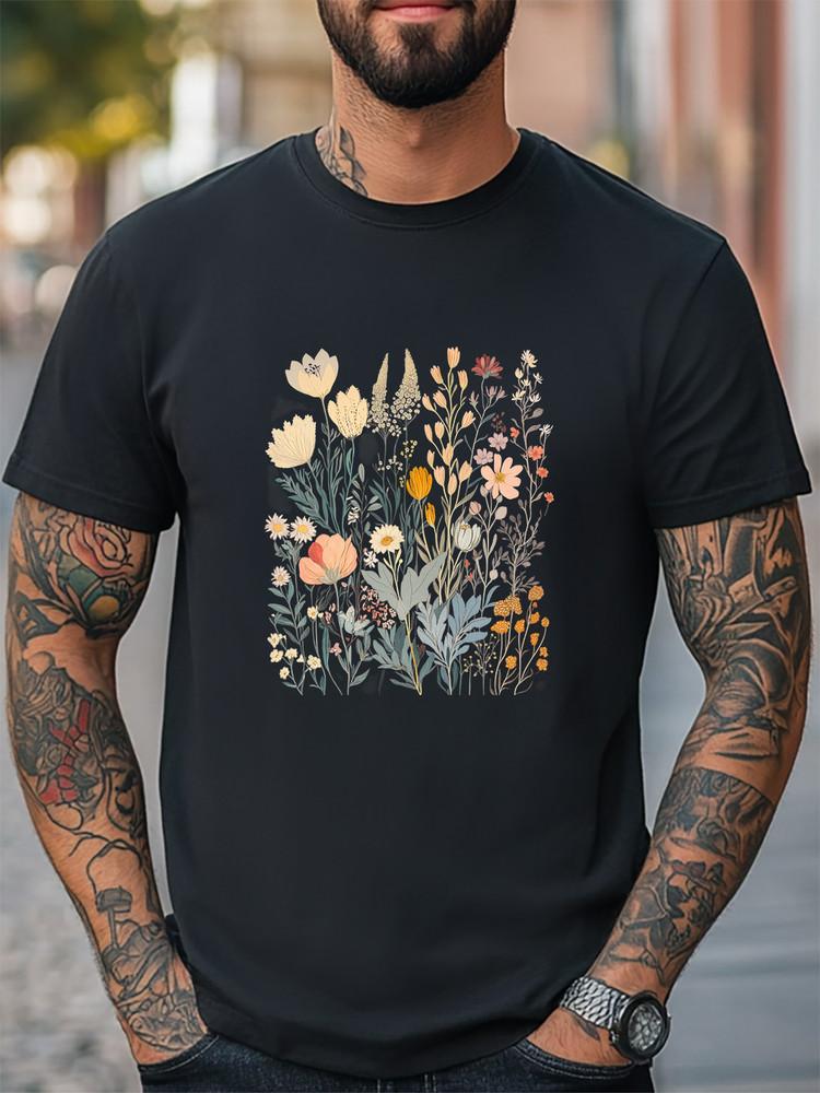 Flowers Nature Graphic Unisex T-Shirt Women Men Trendy Tee Fashion Casual Tee Unisex T-Shirt M