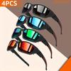 4 pack Cool Black Framed Glasses Flexible and Durable Can Be Worn for A Long Time Without Pressure