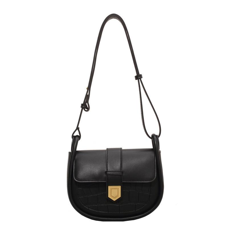 2024 New Fashion Saddle Bag Women s Stone Grain Crossbody Bag City Simple Style