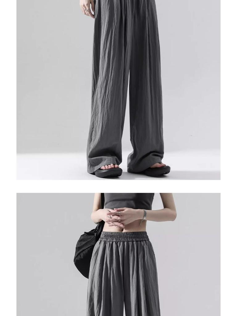 Drapey Wide Leg High Waist Summer Pants for Women - Slimming and Floor-Length, Yamamoto Style 2025