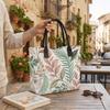 Bohemian Botanical Print Tote Bag Large Capacity Daily Commute Shoulder Bag for Women Fashion Casual Portable Shopping Handbag