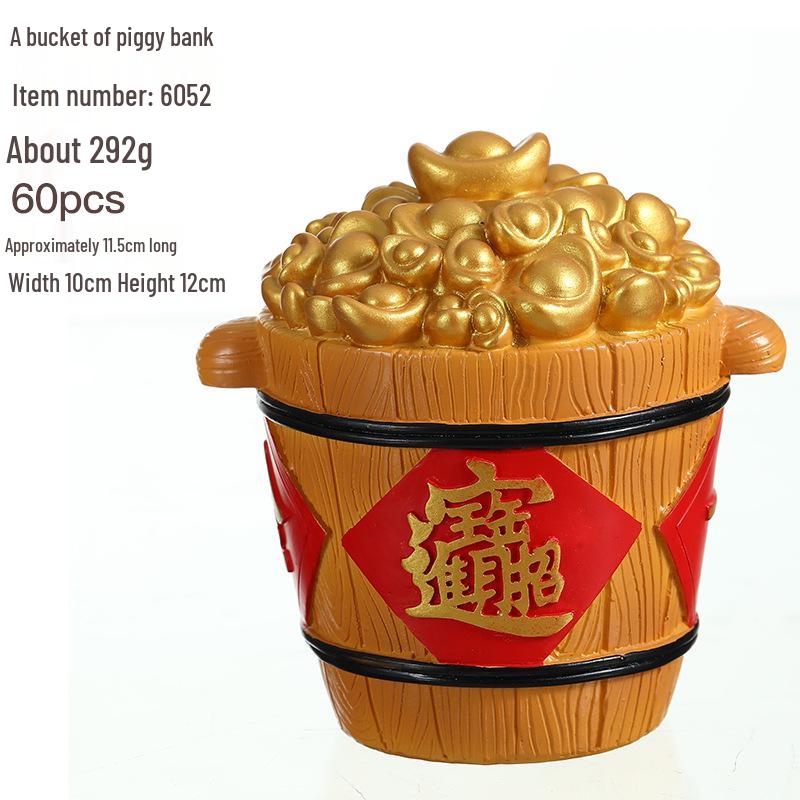 Fortune Piggy Bank: God of Wealth Pen Holder & Flower Arrangement - Lucky Bag Decor, Office Storage, New Year Gift