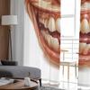 Um sorriso cômico e bem-humorado no rosto Cortinas transparentes Cortina de gaze moderna para sala de estar Quarto Cortinas de fio de voile