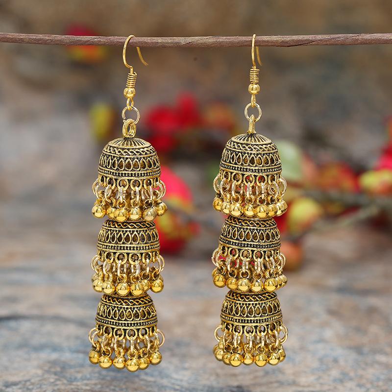 Vintage Indische Thailändische Vogel Laterne Quasten Ohrringe Temperamentvolle Weibliche Persönlichkeit Vielseitige Ohrringe Feiertags Ohrschmuck