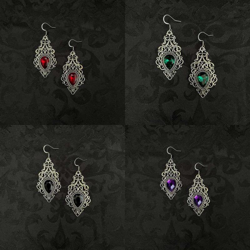 Antique Silver Victorian Gothic Filigree Earrings for Brides