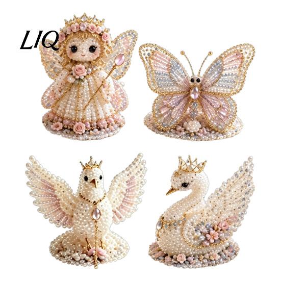 Collectible Bead Art Kit 1 Set 3D Beaded Animal DIY Kit, Beading Crafts with Instructions, Handmade Insect Bird Fairy for Kids Adults Beginners