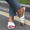 35-45 Large Size New Women's Slippers Flat Bottom Square Head Cross Cool Slippers Versatile Outer Wear Women's Drag